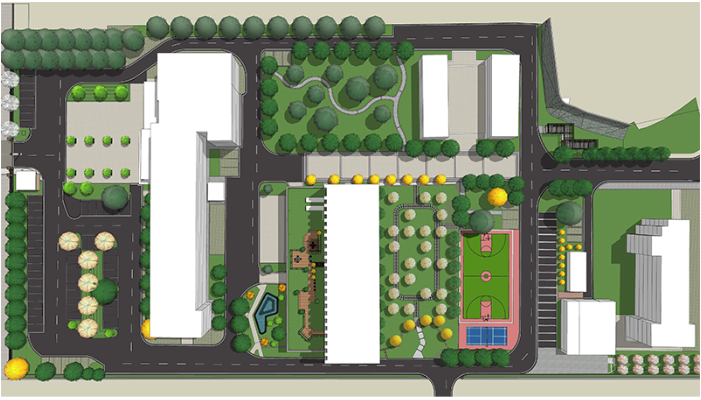 中国科学院测量与地球物理研究所景观绿化改造工程-项目整体设计鸟瞰图