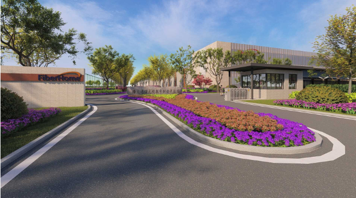 烽火通信光缆数字制造产业园项目（一期）景观绿化设计-入口效果图