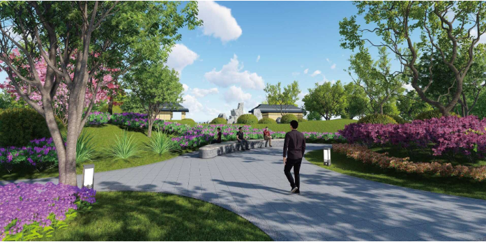 黄鹤楼卷烟包装印刷及辅材产业园项目一期工程景观绿化设计-微地形植物组景效果图